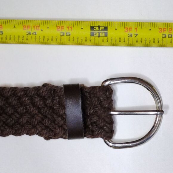 Brown Braided Belt with Silver buckle fits 28 in to 32 in waist - Picture 9 of 9